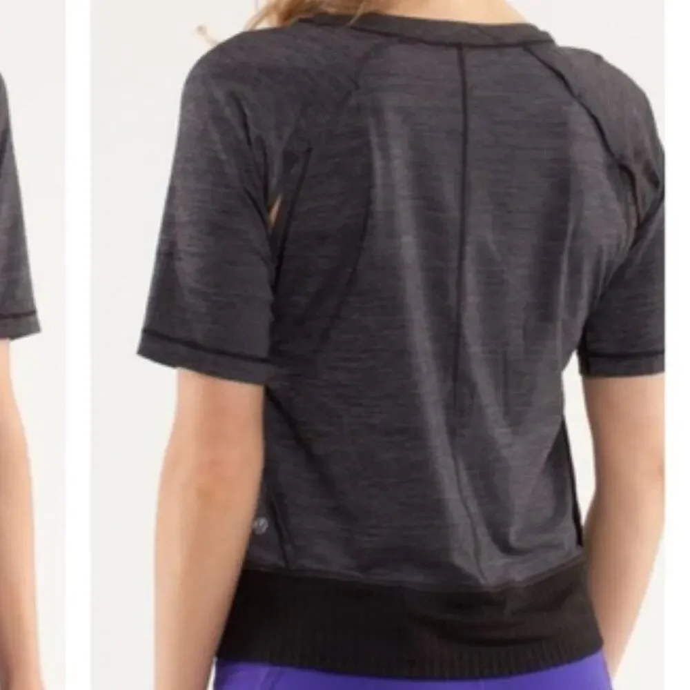 RARE Lululemon Sun Runner Short Sleeve Black 6